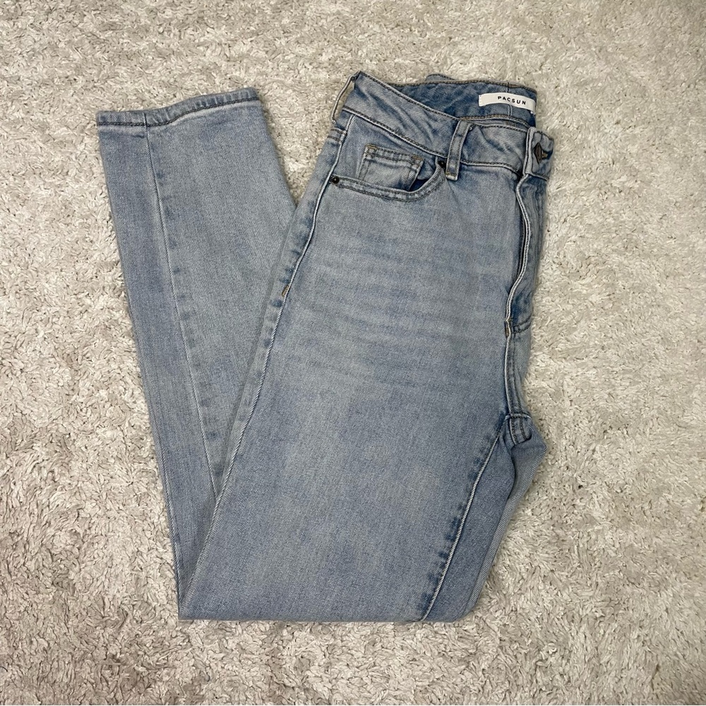 PacSun Mom Jean Women's 25 Light Blue Casual Classic 5 Pocket Denim - Picture 4 of 10